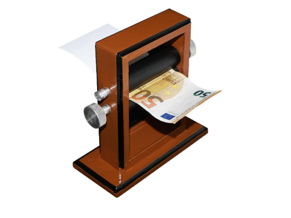 Money Printer - Gelddruckmaschine groß Holz